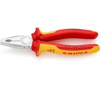 KNIPEX Pinza universale cromata isolati con manici rivestiti in materiale bicomponente, collaudati VDE 180 mm, 03 06 180