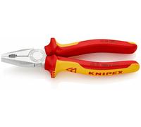 KNIPEX Pinza universale cromata isolati con manici rivestiti in materiale bicomponente, collaudati VDE 180 mm, 03 06 180