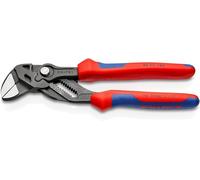 Knipex Pinze Chiave Pinza e Chiave in Un Unico Utensile Bonderizzata Grigia, Rivestiti in Materiale Bicomponente 180 Mm (Confezione Self-Service/Blister) 86 02 180 Sb