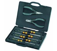 KNIPEX Tools 002018ESD - Set di 8 attrezzi per elettronica ESD in valigetta di plastica con schiuma modellata