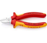 Knipex Tronchese Laterale per Meccanica Cromata, Isolati con Manici Rivestiti in Materiale Bicomponente, Collaudati Vde 140 Mm 70 06 140