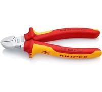 Knipex Tronchese Laterale per Meccanica Cromata, Isolati con Manici Rivestiti in Materiale Bicomponente, Collaudati Vde 160 Mm 70 06 160