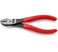 Knipex Tronchese Laterale per Meccanica Tipo Forte Bonderizzata Nera, Rivestiti in Resina Sintetica 140 Mm (Confezione Self-Service/Blister) 74 01 140 Sb