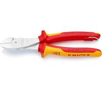 Knipex Tronchese Laterale per Meccanica Tipo Forte Cromata, Isolante, Collaudati Vde; Incorporato per Agganciare Una Protezione Anticaduta 200 Mm (Confezione Self-Service/Blister) 74 06 200 T Bk