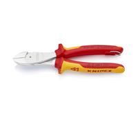 KNIPEX - Tronchese a tagliente laterale, esecuzione cromata isolato secondo VDE, con occhiello di sicurezza, Lunghezza complessiva: 200 mm 200