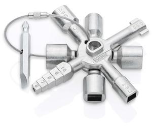 KNIPEX Twinkey Control Cabinet Key, for All Common Locking Systems, 10 Profiles,