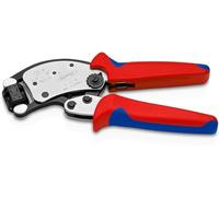 KNIPEX Twistor T Crimpatrice per terminali a bussola, con regolazione automatica con testa di crimpaggio girevole cromata con impugnature, 97 53 19