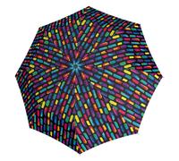 Knirps A.050 - Ombrello tascabile Medium Manual, compatto e resistente alle tempeste, stabile, antivento, Create Black, Centre