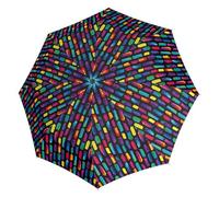 Knirps A.050 - Ombrello tascabile Medium Manual, compatto e resistente alle tempeste, stabile, antivento, Create Black, Centre