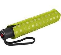 Knirps A.200 Medium Duomatic, ombrello tascabile compatto e resistente alle tempeste, testato in galleria del vento, Pinta Lime, One Size, A pois