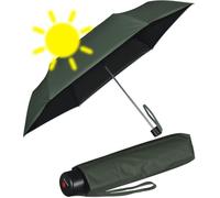 Knirps Mini ombrello parasole leggero C.058, manuale, con protezione UV e calore, Forest-black, protezione UV e calore, 92 cm
