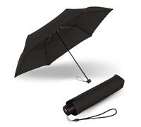 Knirps Ombrello C.050 Small Manual Black con Borsa Portaombrelli, Ombrello Piccolo da Viaggio, Ombrello Tascabile a Mano, Ombrello Resistente al Vento e Leggero, Ombrello Mini