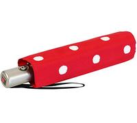 Knirps Ombrello Slim Duomatic - piccolo e leggero con acceso-spento Automatico - Pois Art red, 90