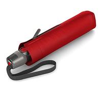 Knirps - Ombrello tascabile T.200 Duomatic Solids - A scomparsa automatica - Pieghevole - Resistente alle intemperie - Antivento - Rosso