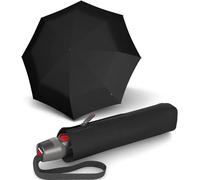 Knirps - Ombrello tascabile T.200 Duomatic Solids - A scomparsa automatica - Pieghevole - Resistente alle intemperie - Antivento - Nero