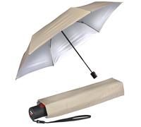 Knirps Ombrello tascabile Ultra U.200 Medium Duomatic - On To Automatico - Antitempesta - Antivento, Beige con rivestimento argentato, protezione dai raggi UV, dal calore, 95 cm