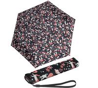 Knirps Ultra US.050 - Ombrello tascabile Slim Manual, ultra leggero e piatto, resistente alle tempeste, antivento, 21 cm, Abbraccio nero, 90 cm