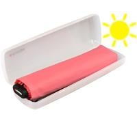 Knirps Ultra US.050 Slim Manual, ombrello tascabile ultra leggero e piatto, resistente alle tempeste, antivento, 21 cm, Rosa con custodia, 90 cm