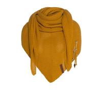 KNIT FACTORY - Sciarpa Triangolare Coco Da Donna in Maglia Con Lana - Per l'Autunno e l'Inverno - Alta Qualità - XXL - 190 x 85 cm, Ocra