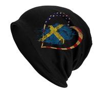 Knit Hat America Flag And Sweden Swede Swedish Flag Heart Lavabile Cappello Running Unisex Cuffia da Notte per Sci Donna Bici