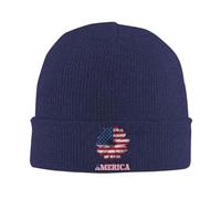 Knit Hat America Flag Flower Antivento Cappello Invernale Unisex Berretto Beanie per Donna Bici Correre