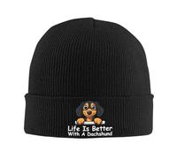 Knit Hat Life Is Better with A Dachshund Comodo Cappello Running Morbido Clape Berretto per Uomo Moto All'Aperto
