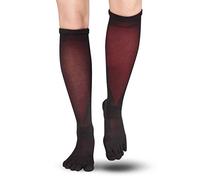 Knitido TS Asymmetric Compression | Confortevoli calze con le dita a compressione mirata e comodo bordo, Misura:39-42, Colore:Nero/Rosso (205)