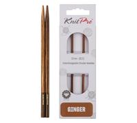 KnitPro 31201 Ginger - Punte per ferri da maglia, in legno, 3 mm, colore: naturale/marrone