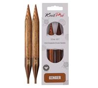 KnitPro 31215 Ginger - Punta per ferri da maglia, in legno, 12 mm, colore naturale/marrone