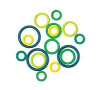 KnitPro Marcatori ad Anello per Punti, Verde, Blu, Giallo, Assorted, 50 Pieces