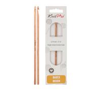 KnitPro Basix Crochet Hooks - 3.75mm Single Ended Beech Wood Crocheting Hooks, Smooth & Comfortable