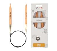 KnitPro Ferri circolari fissi Basix 60 cm x 15 mm, Betulla, Beige/Marrone