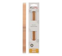 KnitPro Basix-Ferri da Maglia a Doppia Punta, in Betulla, Multicolore, 20 cm x 2,5 mm, Confezione da 5