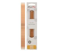 KnitPro Basix Betulla: Spille da Maglia: Set di 5. Doppia estremità: 20 cm x 3,50 mm, Legno, Multicolore