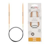 KnitPro Basix-Ferri da Maglia circolari fissi in Betulla, 100 cm, Legno di faggio, Naturale, 5 mm