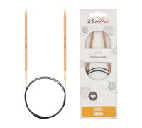 KnitPro Basix-Ferri da Maglia circolari fissi in Betulla, 100 cm, Legno, Naturale, 3,50 mm