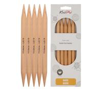 KnitPro Basix - Spilloni in Legno di Betulla Naturale, 20 cm x 15 mm