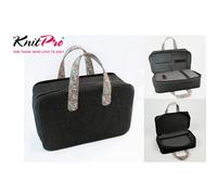 KnitPro Bloom Borsa Da Falegname In Denim Nera Con Stampa 15 x 38 x 24cm
