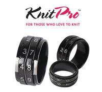 KnitPro Contatore Di Giri Per Maglia Anello In Metallo Nero - 4 Misure