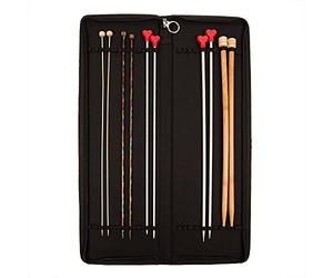 KnitPro - Custodia per Ferri da Maglia da 35 cm, in Jacquard di Cotone Rigido, Colore: Nero