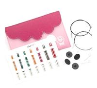 KnitPro Dreamz Set Ferri Intercambiabili - 7 Paia di Ferri Circolari da 10 cm con Accessori Set Midi, Codice Colore per Principianti, Professionisti e Confezione Regalo