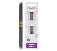 KnitPro Ferri da maglia a doppia punta J'Adore Cubics Set da 5 - Ferri in legno per calzini, cappelli, muffole, maglieria circolare corta - 15 x 3 mm