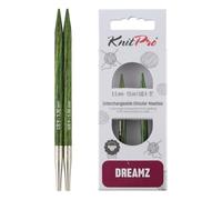 KnitPro Ferri da maglia con punte affusolate intercambiabili, per tutti i tipi di filato, verde, 13 cm x 5,5 mm