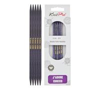 KnitPro J'Adore Cubics Ferri da maglia a doppia punta Set da 5 - Ferri in legno per calzini, cappelli, muffole, maglieria circolare corta - 20 x 5,5 mm