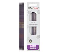 KnitPro J'Adore Cubics Ferri da Maglia a Doppia Punta Set da 5 - Spilli in Legno per Calzini Cappelli Guanti Corti per Maglia Rotondi - 20 cm x 3,75 mm