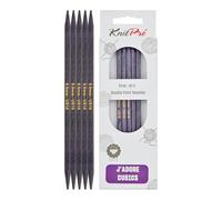 KnitPro J'Adore Cubics Ferri da Maglia a Doppia Punta Set da 5 - Spilli in Legno per Calzini Cappelli Guanti Corti per Maglia Rotondi - 20 cm x 6,00 mm