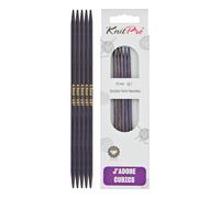 KnitPro J'Adore Cubics Ferri da Maglia a Doppia Punta Set da 5 - Spilli in Legno per Calzini Cappelli Guanti Corti per Maglia Rotondi - 15 cm x 4,50 mm