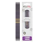 KnitPro J'Adore Cubics Ferri da Maglia a Doppia Punta Set da 5 - Spilli in Legno per Calzini Cappelli Guanti Corti per Maglia Rotondi - 15 cm x 4,00 mm