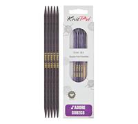 KnitPro J'Adore Cubics Ferri da Maglia a Doppia Punta Set da 5 - Spilli in Legno per Calzini Cappelli Guanti Corti per Maglia Rotondi - 15 cm x 5,00 mm
