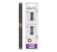 KnitPro J'Adore Cubics Ferri da Maglia a Doppia Punta Set da 5 - Spilli in Legno per Calzini Cappelli Guanti Corti per Maglia Rotondi - 15 cm x 2,75 mm